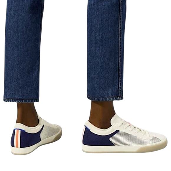 Rothy's The Lace Up Sneaker Knit Fabric Navy Orange Size 7 Limited Edition - Picture 1 of 12